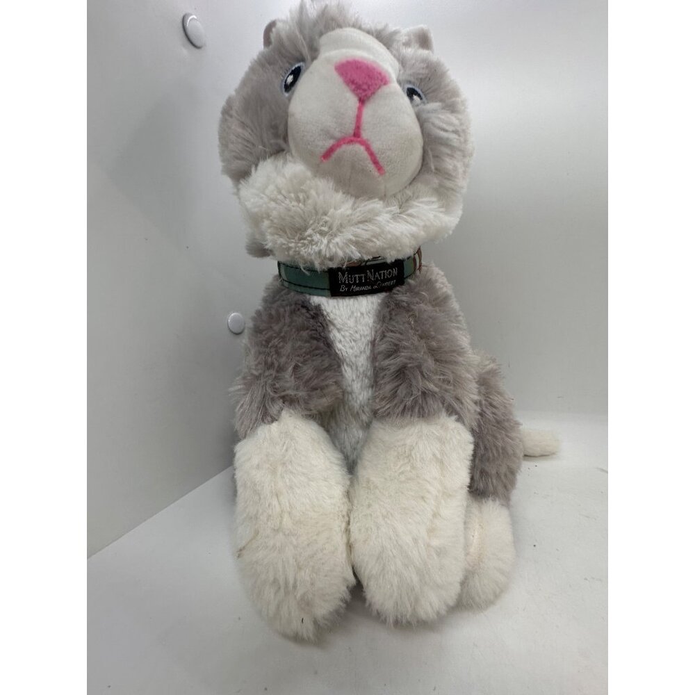 Miranda Lambert Mutt Nation Plush Cat Stuffed Animal Collar Gray 11"